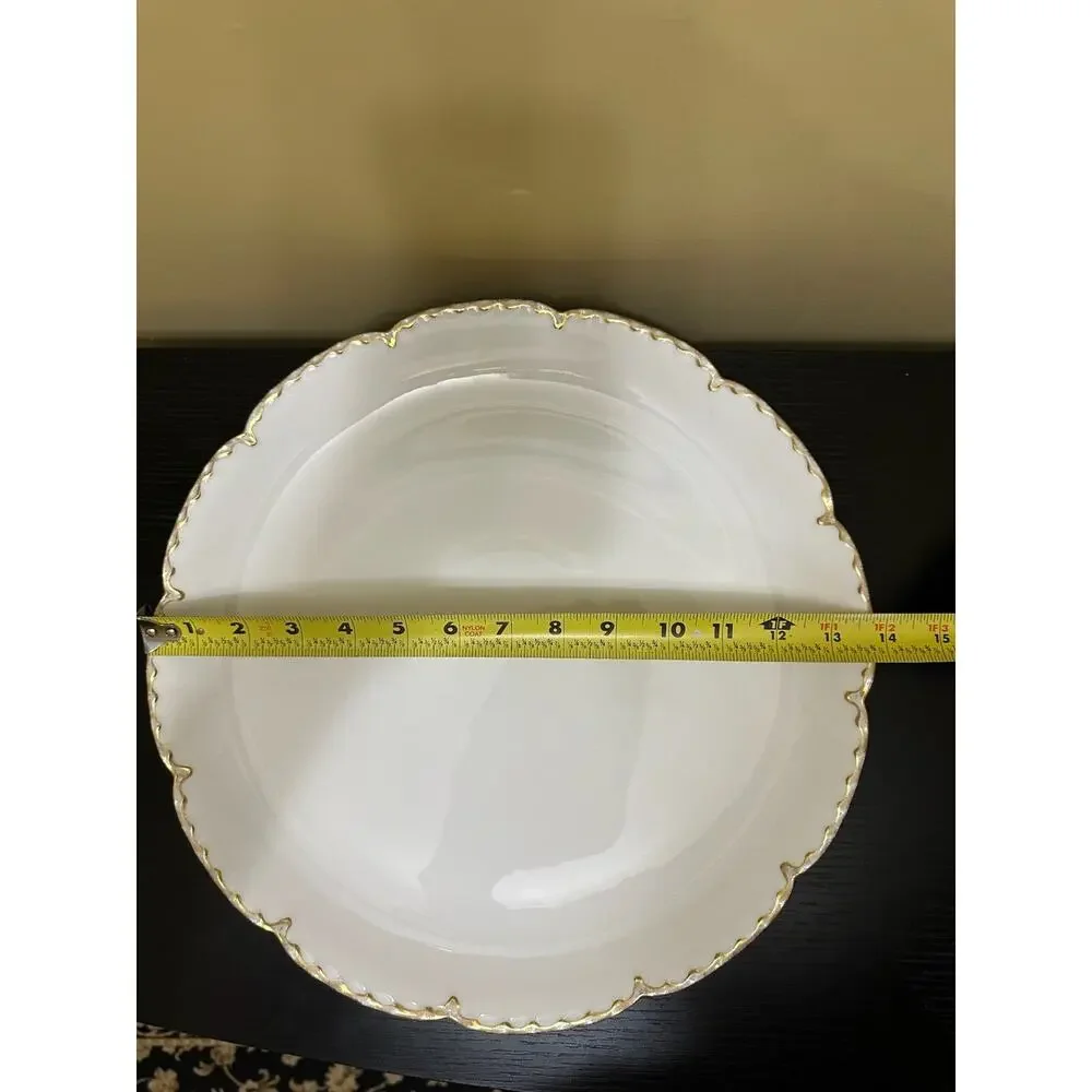 Vintage Haviland France Porcelain Plate Scalloped Gold Rim Elegant Dining Decor‎